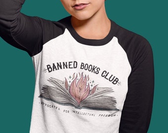 Banned Books Club / Fürsprecher für geistige Freiheit / Bücherwurm-Shirt | 3/4- Ärmel Raglan- Shirt