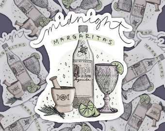 Midnight Margaritas Finn &Fable Originele Sticker | Heks / Triple Moon Godin / Magic | Bubbelvrije stickers