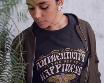 Authenticity is the Key to Happiness // Mystical Key Butterfly || Unisex Crewneck Sweatshirt