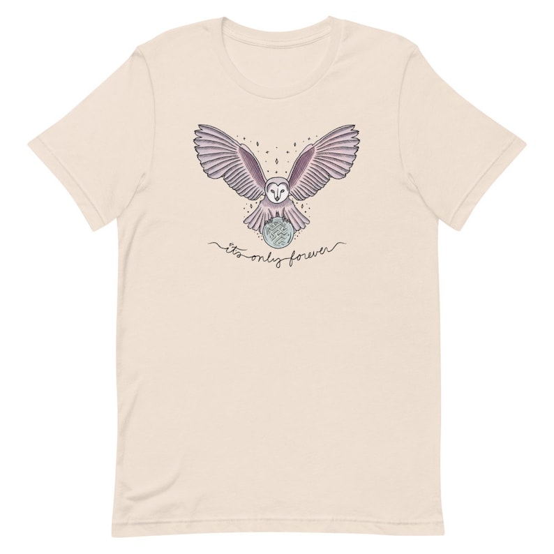 It's Only Forever Owl / Labyrinth Crystal Ball Short-Sleeve Unisex Classic T-Shirt Colored Ink Soft Cream