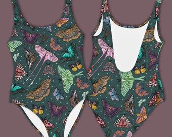 Moths & Butterflies One-Piece Swimsuit // Colorful Lepidoptera // Diversity Is Beautiful || One-Piece Swimsuit / Bathing Suit