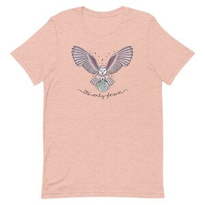 It's Only Forever Owl / Labyrinth Crystal Ball Short-Sleeve Unisex Classic T-Shirt Colored Ink Heather Prism Peach