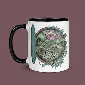The Road Goes Ever On / Circle Cottage Door Mug | Mug with Color Inside