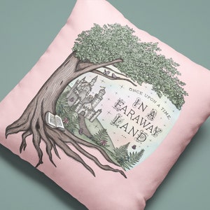 In A Faraway Land | Fantasy / Book / Magic Castle / Fairytale | Premium Pillow