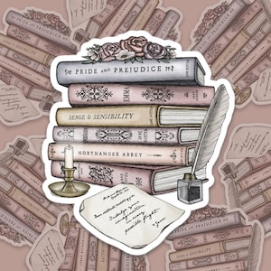 Jane Austen Book Collection | Letter From Jane | Bubble-free stickers