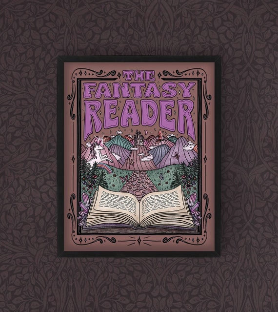 The Fantasy Reader // Retro Bookish Print // Fantasy Book Lovers || Premium Matte Printed Poster