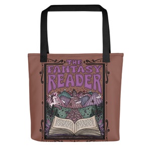 Bolsa de tela Fantasy Reader: diseño retro de libros, 38 cm Rust