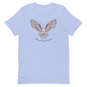 It's Only Forever Owl / Labyrinth Crystal Ball Short-Sleeve Unisex Classic T-Shirt Colored Ink Heather Blue