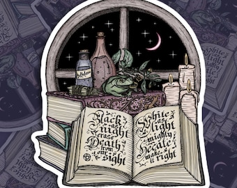 Sticker Book of Spells / Hekserij, drankjes, maan en sterren || Luchtbellenvrije kiss-cut stickers