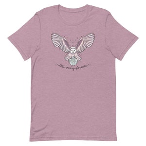 It's Only Forever Owl / Labyrinth Crystal Ball Short-Sleeve Unisex Classic T-Shirt Colored Ink Heather Orchid