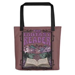 The Fantasy Reader // Retro Bookish Tote // Fantasy Book Lovers || 15" Tote Bag