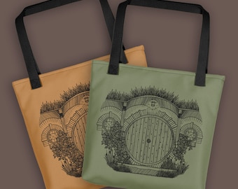 Circle Cottage Door | 15" Tote bag