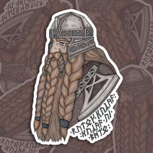 The Dwarven Warrior // Dwarf Battle Axe // Baruk Khazâd || Bubble-free Stickers