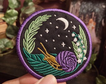 Moonlight Glide // Snail Nature Patch | Embroidered Patch