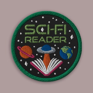 Sci-Fi Reader // Bookish Patch Embroidered Patch image 1