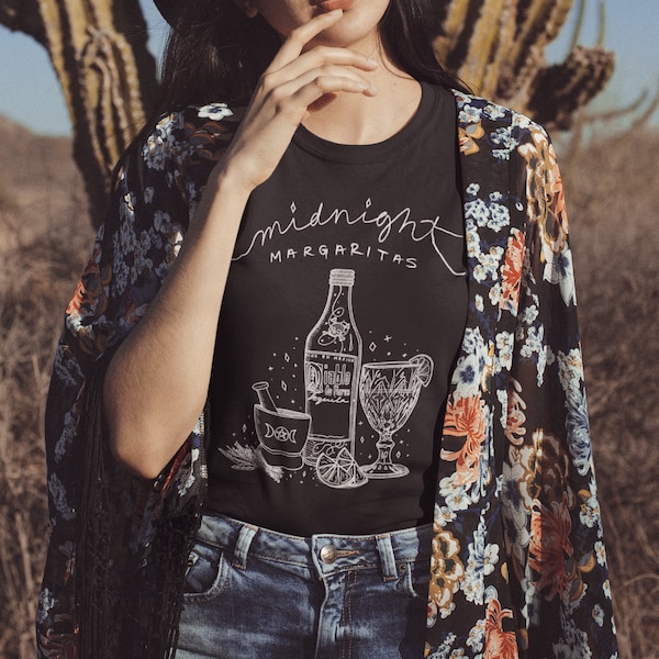 Midnight Margaritas Finn & Fable Original | Witch / Triple Moon Goddess / Magic | Short-Sleeve Unisex Classic T-Shirt - White Ink