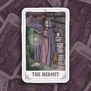 The Hermit // Book Reader Tarot Card // Bookish Sticker // Fantasy Books || Bubble-free Stickers