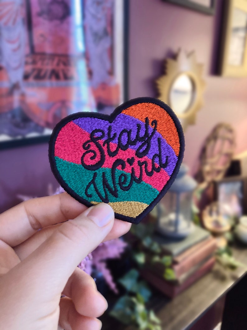 Stay Weird // Retro Patch Embroidered Patches image 1