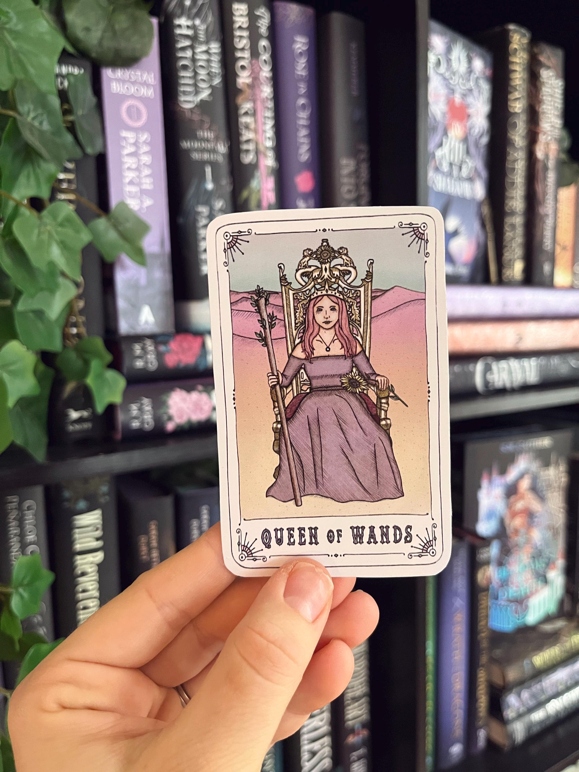 ワンド♥️✨ Queen of Wands Tarot Card || Bubble-free Kiss-cut Stickers - Etsy