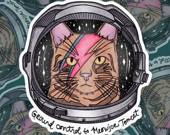 Grondbediening voor Meowjor Tomcat / Bowie Space Kitty | Luchtbelvrije stickers
