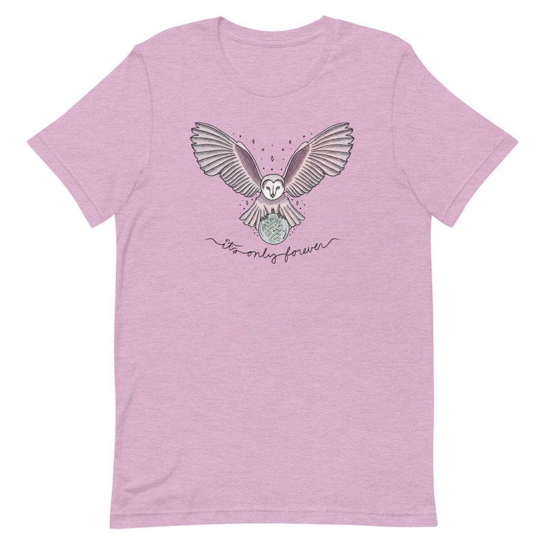 It's Only Forever Owl / Labyrinth Crystal Ball Short-Sleeve Unisex Classic T-Shirt Colored Ink Heather Prism Lilac