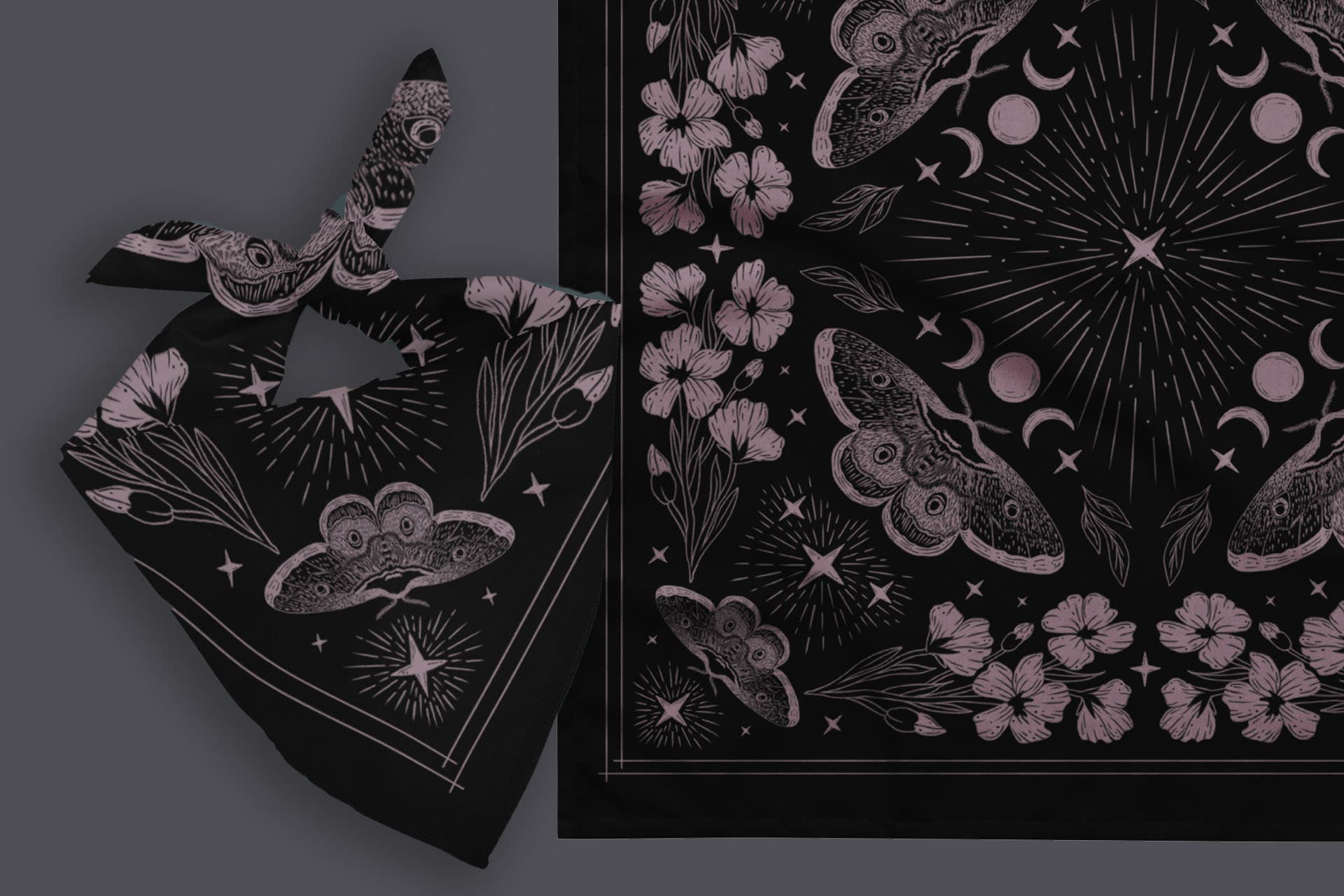 Creature of the Night Bandana // Mystical Moth, Triple Moon