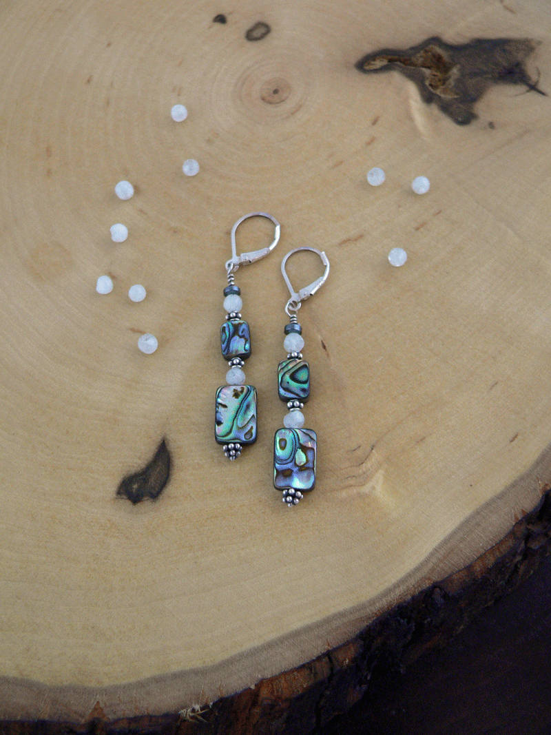 Reiki Crystal Healing Earrings Mother of Pearl Earrings Etsy