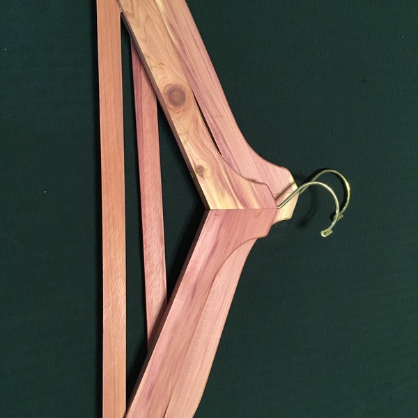Cedar coat hanger with pant slat