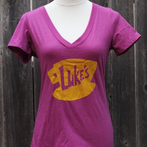 Lukes Vneck doppelseitiges Damenshirt