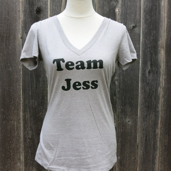 Team Jess Women's Vneck Screenprinted Shirt