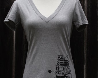 Doctor Who Dalek V neck Women's Screenprinted Shirt