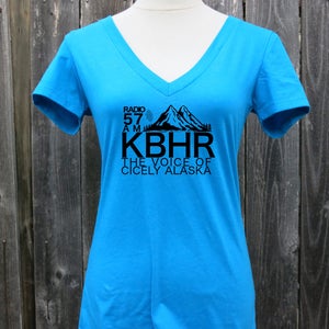 Northern Exposure KBHR Radio Women&#39;s Vneck Screenprinted Shirt