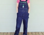 Vintage Blue Denim Liberty Bib Overalls, 36 Waist, 32 Inseam