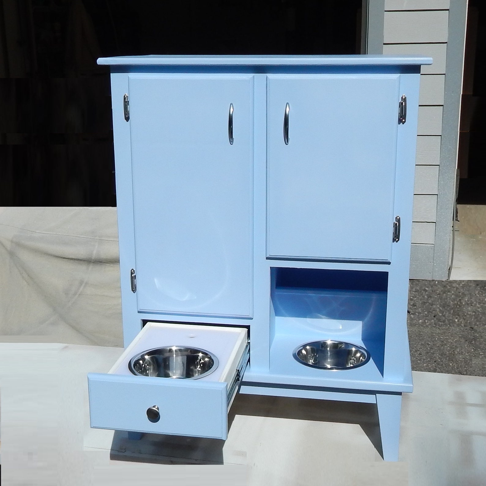 Pet Pantry with Open Bowl Bowl Drawer and Two Flat Etsy