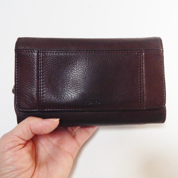 Brown Leather Rolfs Tri Fold Wallet Clutch Etsy