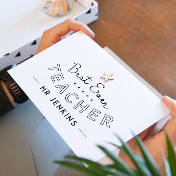 Bester Lehrer Personalisierte Karte Lehrer Personalisierte Etsy