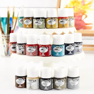 Pebeo Fantasy Moon textured pearlescent Effect Color Paints for Glass Metal Canvas Mirror Plexiglas Acetate Plastic Ceramic Terracotta Wood