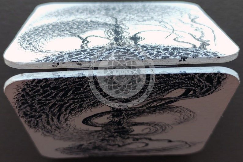 Ink Drawing Surreal Tree Landscape Tiny Trees Painted Grafics Homedecor ...