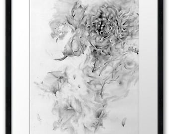 Pencil Drawing Art PRINT Flower Surreal Illustration Grafics art Flowers Mystic drawing Homedecor Walldecor Originalart Traditionalart