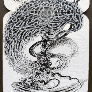 Ink Drawing Surreal Tree Landscape Tiny Trees Painted Grafics Homedecor ...