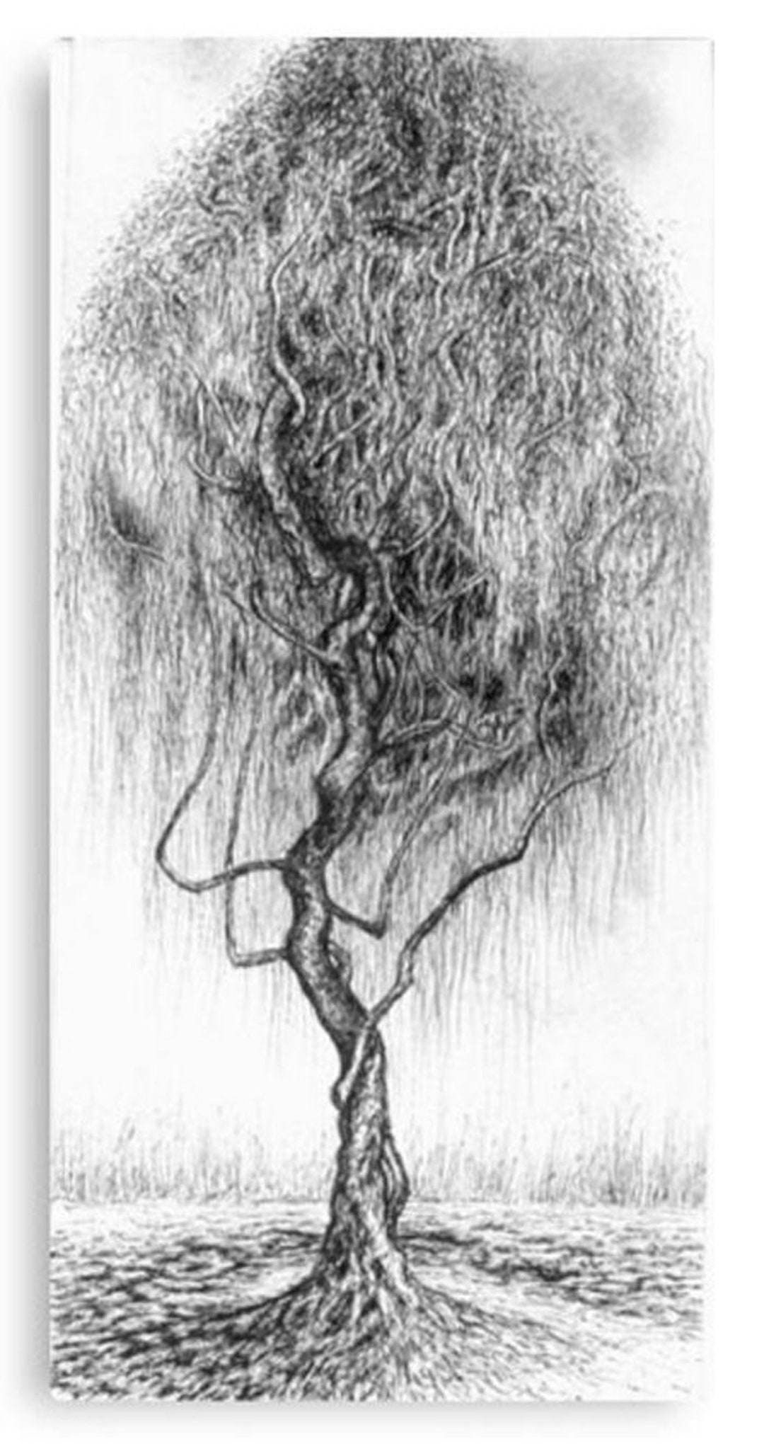 樹木　【671】 オリジナル 手描きイラスト 油絵　絵画　直筆原画 一点物 神秘的な木のインク画、オリジナルの黒点イラスト - Etsy 日本