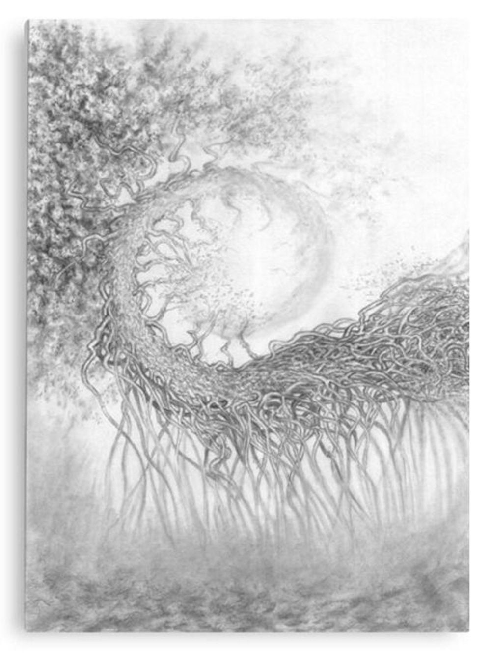 神秘的な木の鉛筆画、森の風景画（A4、フレームなし） - Etsy 日本