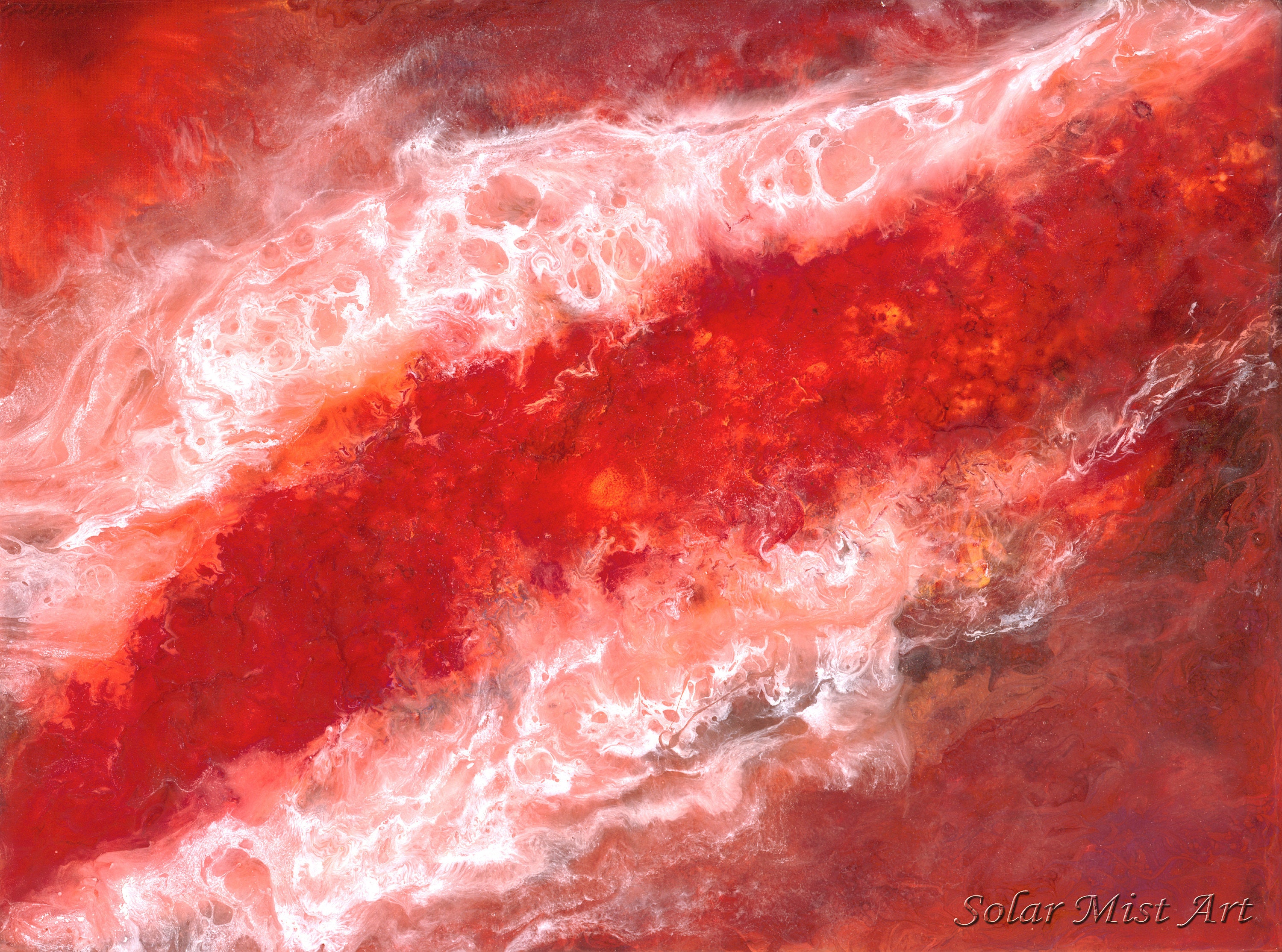 Epoxy Resin Art Bright Red Orange Art Fire Art Modernart Etsy Singapore