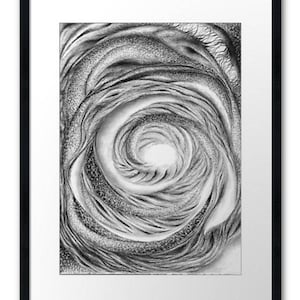 Pencil Drawing Art PRINT 3D Fractal Surreal Illustration Fantasy Fractal Grafics art Grafics Homedecor Walldecor Originalart Traditionalart