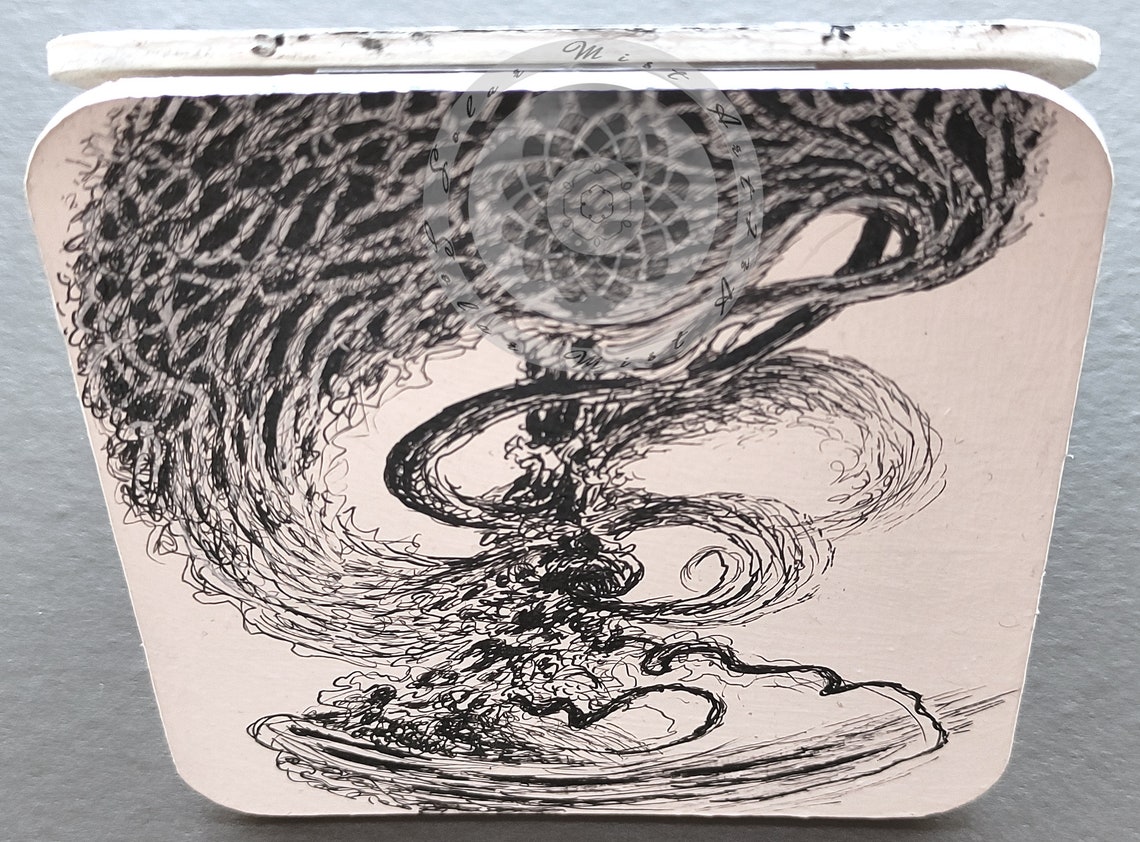 Ink Drawing Surreal Tree Landscape Tiny Trees Painted Grafics - Etsy