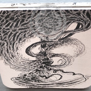 Ink Drawing Surreal Tree Landscape Tiny Trees Painted Grafics Homedecor ...