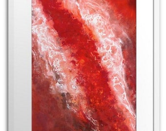 Epoxy resin Art PRINT Bright Red Orange Fire Modernart contemporaryart Abstractpainting for living room Walldecor Traditional Original art