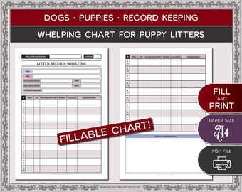 Fillable Puppy Chart - Etsy