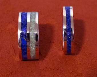 Lapis und Peridot Bronze und Silber Ring