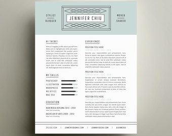 creative resume template and cover letter template for word etsy